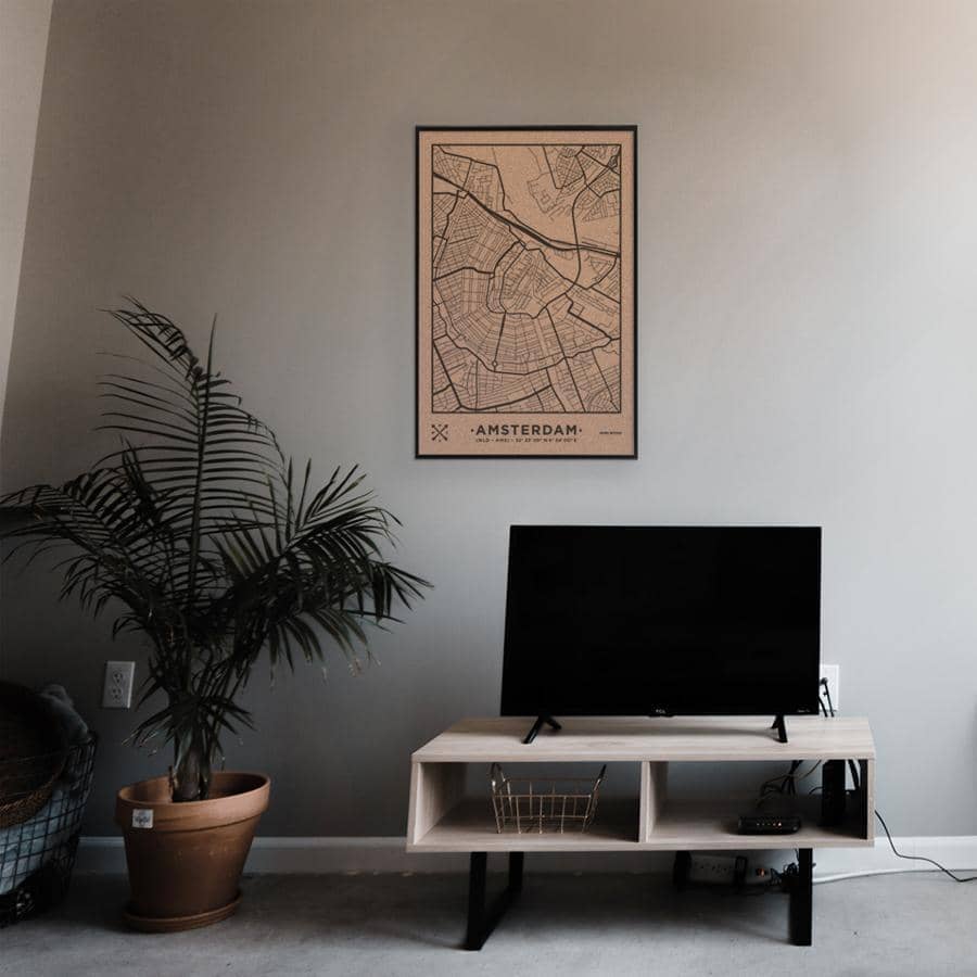 Mapa de corcho - Woody Map Natural Amsterdam - Misswood